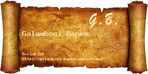 Galambosi Benke névjegykártya
